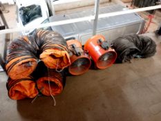 2 x Jetflo air circulation fans with 3 x extraction ducting sections