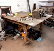 Steel fabricated welding bench with vice (2 x 1.5m)