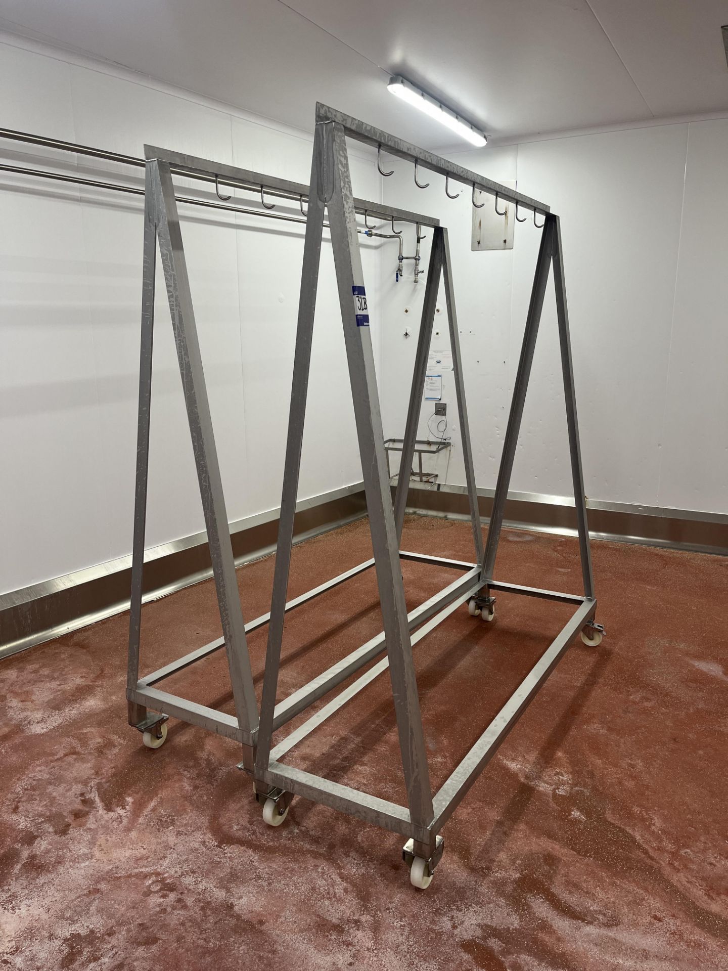 2x Mobile A-Frame Hanging Racks - 200 x 620 x 2100mm. Please note there ...