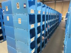 Large quantity of assorted clothing to part row Q (including corrugated pigeon holes)