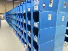 Large quantity of assorted clothing to part row P (including corrugated pigeon holes)