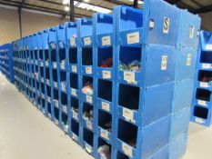 Large quantity of assorted clothing to part row S (including corrugated pigeon holes)