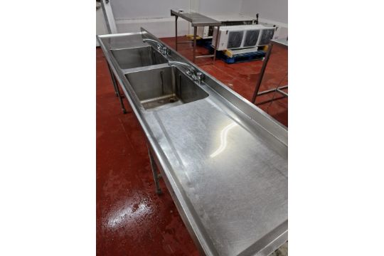 Double stainless steel sink 2.7 Mtrs LONG - Image 1 of 3