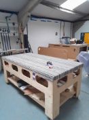 Wisa Spruce Plywood constructed mobile table with