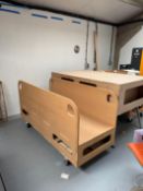 MDF constructed high sided material trolly, approx