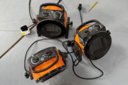 3 x Toolstation PF01-G 2000w space heaters to unit