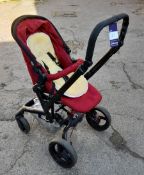 Jane Rider Burgundy Stroller with Sheepskin Liner and Matrix Light 2 Lay Flat Car Cot (customer loan