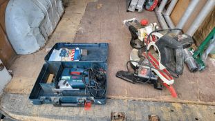 Evolution 240V Mitre Saw and Evolution Folding Mitre Saw Stand, Location - Scunthorpe DN16 3RN
