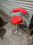 8 x Rebus Red Bar Stool