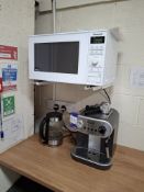 Microwave, coffee machine, kettle, toaster and loose and removable items of kitchen