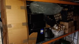 Quantity of Christmas decorations to shelf – Located in Container, Unit 1