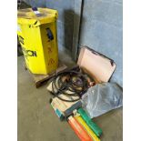 Qty of welding cables & a part drum of ESAB aristord welding wire