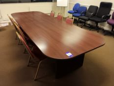 Rosewood Effect Approx. 11ft x 4ft Boardroom Table & 7 x Chairs
