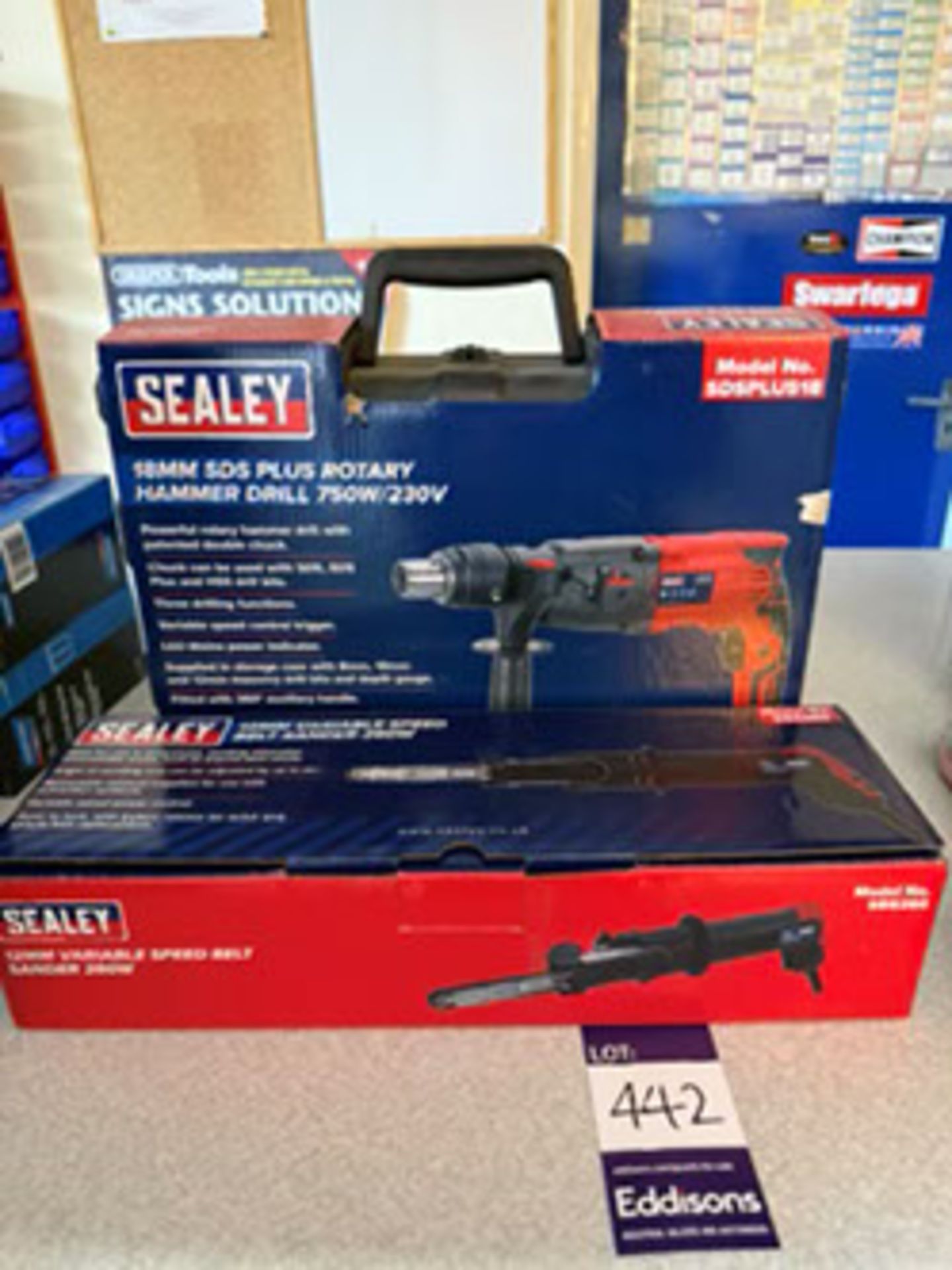 Sealey Rigger Jigger Sealey SDS 230V hammer drill and a Sealey various speed belt sander