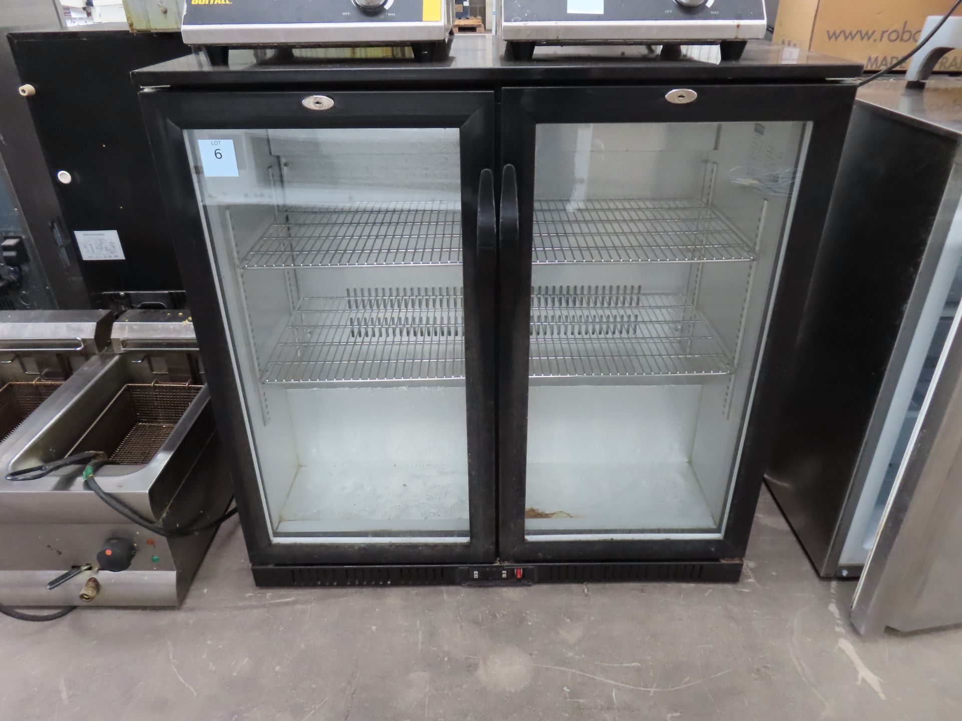 A Polar GL-002-03 Twin Door Display Fridge