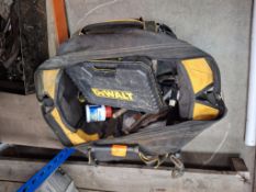 Dewalt tool bag with quantity of various hand tools