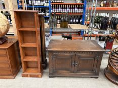 Four Drawer Burr Effect Pedestal CD Rack, Four Tier Stand and a Two Door Television Cabinet