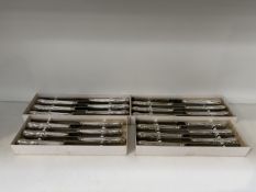 4x Sets of Silver Handled Knives
