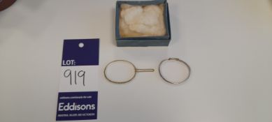 Yellow metal & seed pearl bangle & white metal adjustable bangle