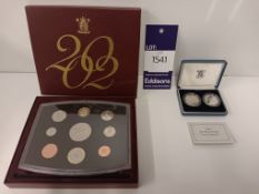 1989 £2 Silver Proof Two Coin Set; The Royal Mint 2002 Coinage Emblems Set