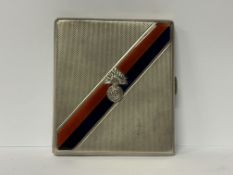 Silver Cigarette Case with Royal Fusiliers Badge