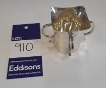 Hallmarked silver small four handled jug Birmingham (1908)