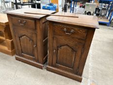 Pair of Single Drawer over Single Door Pedestals