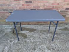 Job lot of 10 Grey trestle tables Width 122cm, depth 61cm, height 74cm