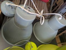 2 x Grey industrial lights