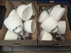 Box of 12 Glass & chrome wall lights