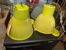 2 x Green industrial lights
