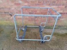 Trolley for transporting banqueting tables. Approximate dimensions: Width 100cm, Depth 71cm, Height