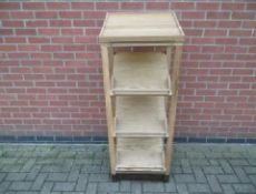 Solid Oak display stand. Width 53cm, Depth 41cm, Height 141cm