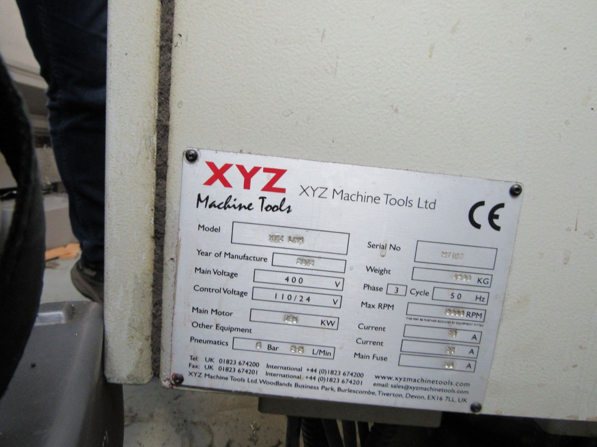 XYZ Proto Trak LPM, Serial number M7192, 2012, 4200kg