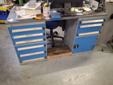 Twin tool chest workbench and contents to include large quantity of tooling – excludes computer