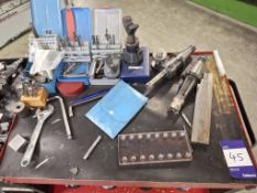 Mobile trolley with quantity of tooling heads and clamps