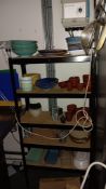Bay of boltless racking with assortment of crockery – Located in the kitchen