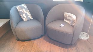 2 Dunelm fabric upholstered tub chairs – Located in bar area