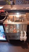 Stainless steel cocktail bar section with ice well and bottle shelf and shelf under, 600(w) –
