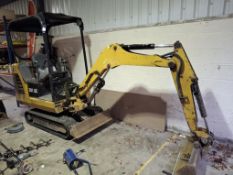 Caterpillar 301.6C mini digger with 38in bucket 1543 hours capacity 1.6ton arrangement no.3032860