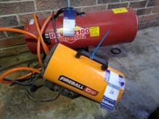 Clarke Devil 2100 propane space heater 49.8kw output & Fireball 512 propane heater 15kw output