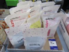 Assortment of flakes as lotted to include Soakin Magnesium flakes, Magnesium Muscle Mineral bath