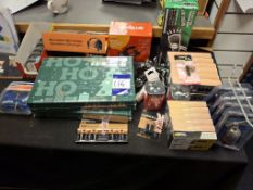 Qty batteries, torches, speakers & Metabo advent calendars