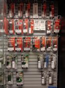 Large quantity of Trend products to cabinet to include router pieces ¼” and ½”, sawblades