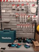 Quantity of Makita powertools and bits to include 3 x DDF446 drills, 1 x 8391D drill, quantity of
