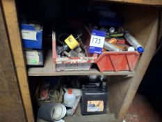 Contents under counter including consumables, spare parts, oils & lubricants