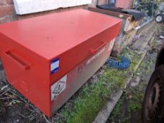 Armourgard site safe and other lockable box with Sealey 50litre compressor