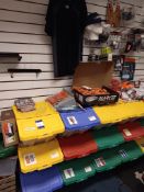 Large quantity of gloves and PPE to include ear defenders, safety glasses, knee pads, masks,