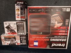 1 x Trend draining groove jig, 1 x Trend lock jig, 1 x Trend fast track, 1 x Trend pocket hole jig