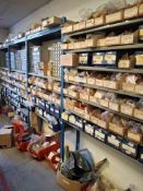 4 bays racking & contents including spares & components